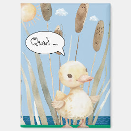 Imã Magnet mit kleine Ente im Schilf am See 3