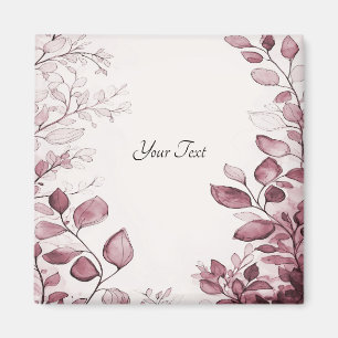 Imã Magnet Moderno de Folhas Vermelhas