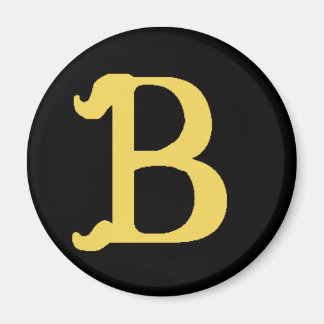 Imã Magnet Monogrammed - Letra B (preto redondo ilustr