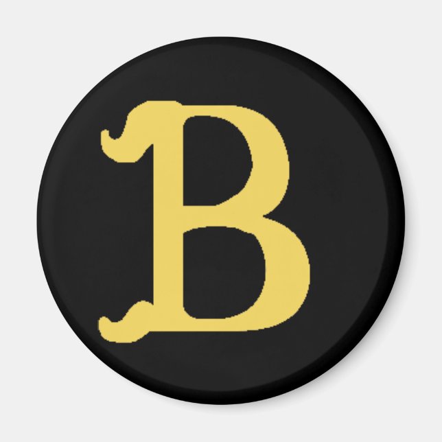 Imã Magnet Monogrammed - Letra B (preto redondo ilustr (Frente)