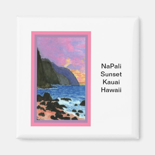 Imã Magnet-NaPali Sunset, Kauai, Havaí (Frente)