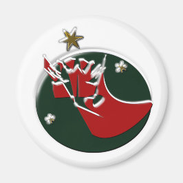 Imã Magnet Natal Papai Noel está chegando 2/1 polegada