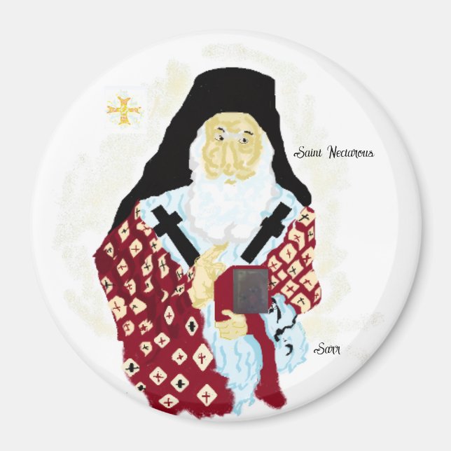Imã Magnet :  Nectarios of Aegina Greek saint (Frente)