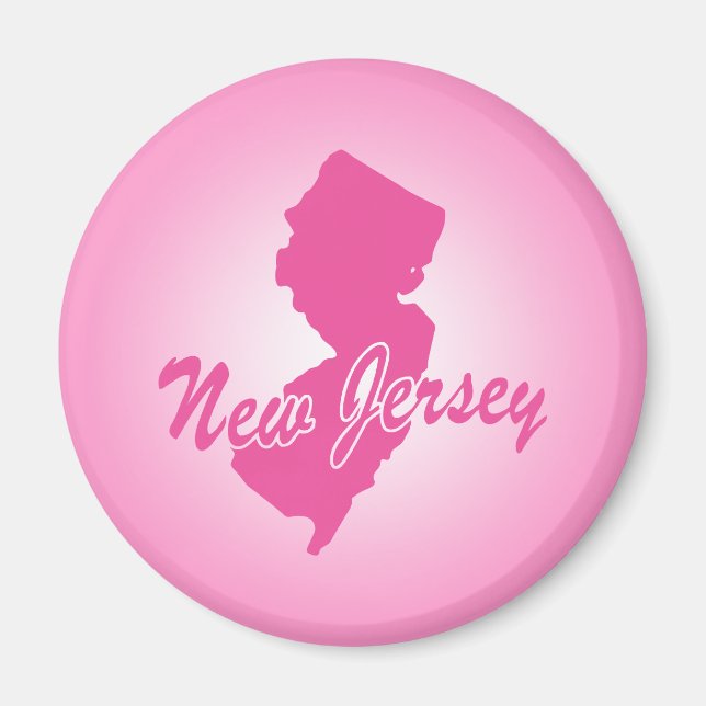 Imã Magnet New Jersey, estado rosa (Frente)