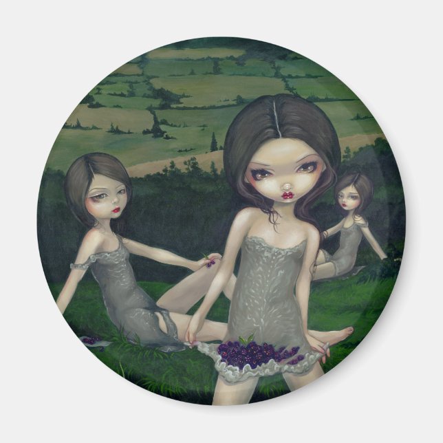 Imã Magnet "Ninfas Coletando Berries" (Frente)