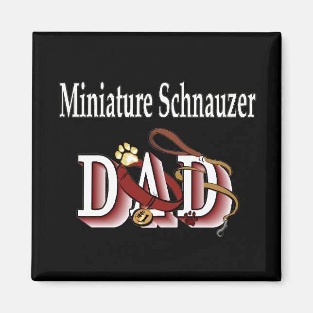 Imã Magnet pai schnauzer miniatura (Frente)