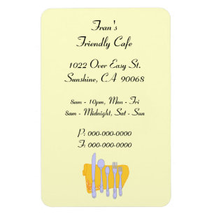 Ímã Magnet Personalizado de Anúncio do Restaurante Din