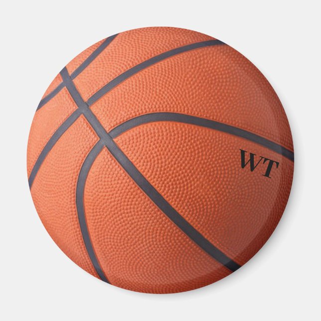 Imã Magnet Personalizado de Iniciais de Basquete (Frente)