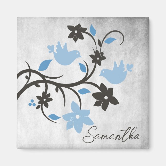 Imã Magnet Personalizado para Aves Azuis (Frente)