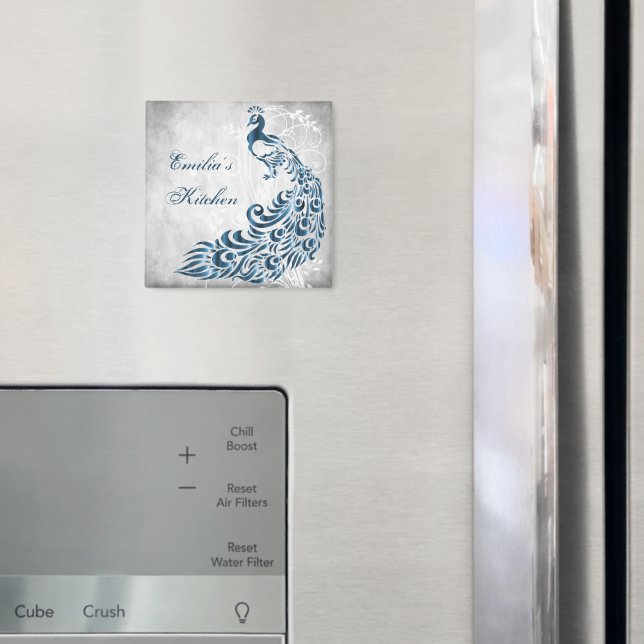 Imã Magnet Personalizado Pavão Azul (In Situ (Fridge))