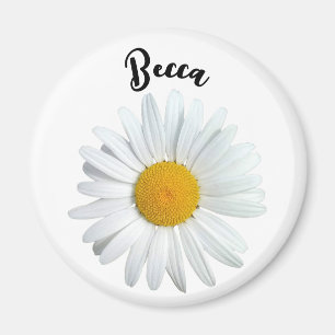 Imã Magnet Personalizado Perky White Daisy Flower