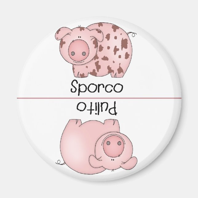 Imã Magnet Pig, máquina de lavar louça suja, italiana (Frente)