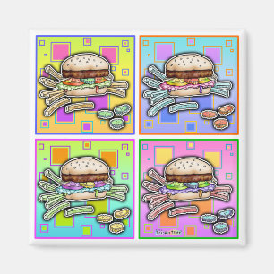 Imã MAGNET Pop Art HAMBURGER (Sq)