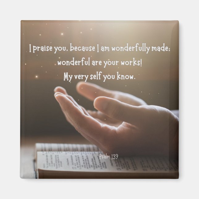 Imã Magnet Psalm 139 2x2 (Frente)