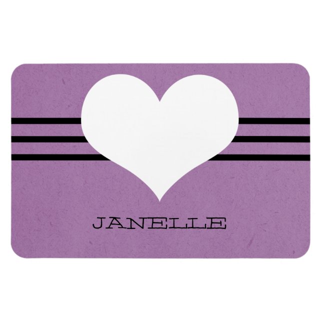 Ímã Magnet Purple Modern Heart Flexi (Horizontal)