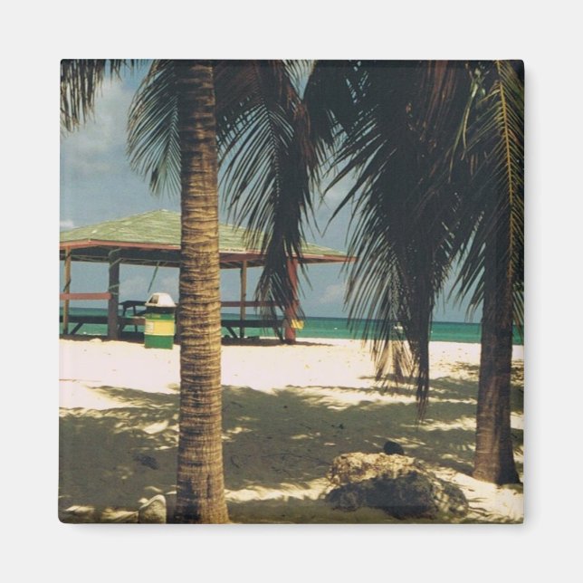 Imã Magnet Quadrado com Cena de Ilha (Frente)