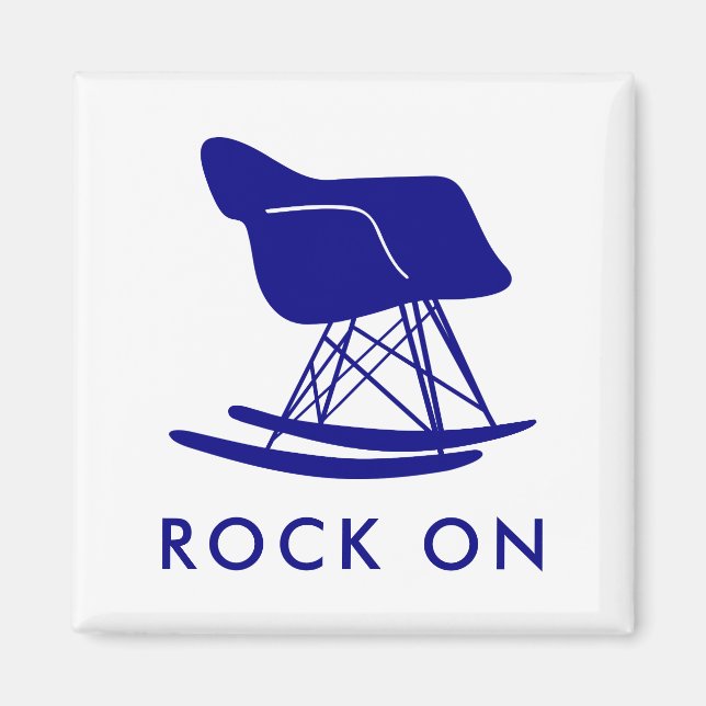 Imã Magnet Quadrado de Cadeira do Rocker Moderno do Me (Frente)