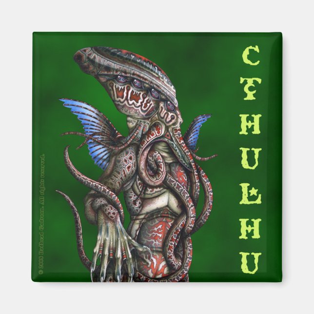 Imã Magnet Quadrado de Cthulhu (Frente)