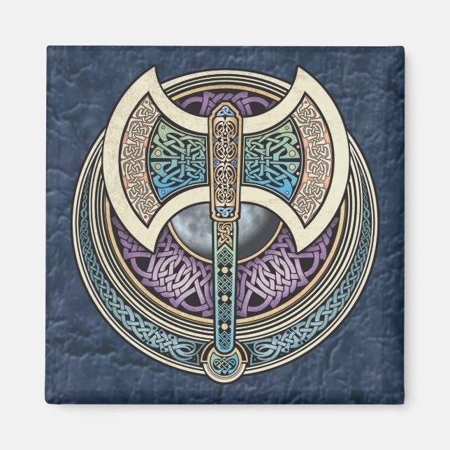 Imã Magnet Quadrado do Knotwork Labrys (Frente)