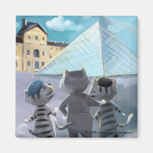 Imã Magnet Quadrado do Louvre de 2 polegadas