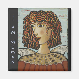 Imã Magnet Quadrado - Eu Sou Um Pássaro Mulher