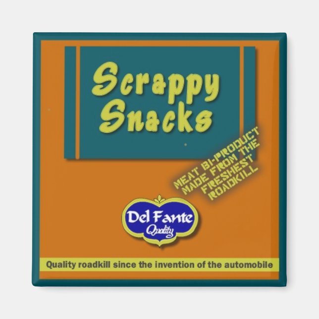 Imã Magnet Quadrado Scrappy Snacks (Frente)