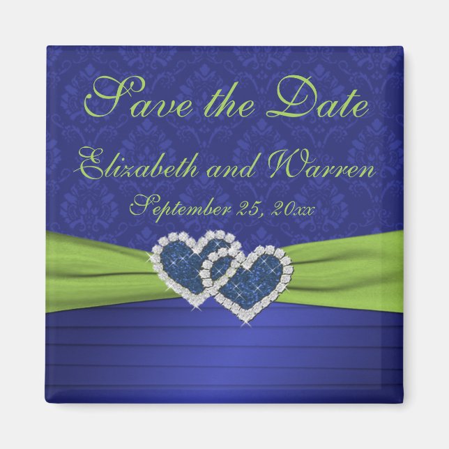 Imã Magnet Real Azul e Chartreuse Damask (Frente)