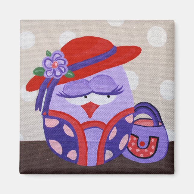 Imã Magnet Red Hat Owl (Frente)