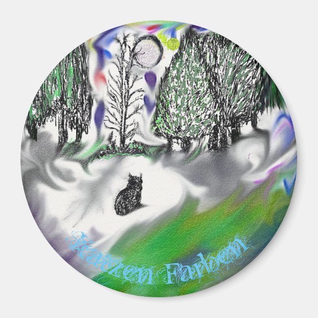 Imã Magnet Redondo 'Katzen Farben' (Frente)