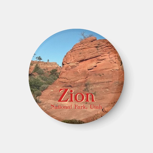 Imã Magnet: Rocha Vermelha Em Zion (Redonda) (Frente)