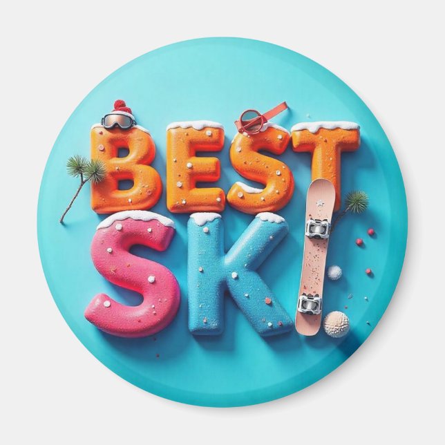 Imã Magnet Rond Frigo – Design Unique - BEST SKI  (Frente)