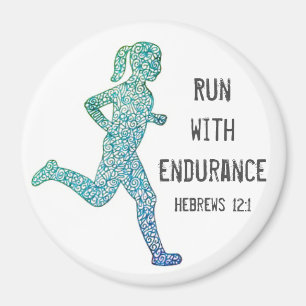 Imã Magnet "Run With Endurance" Menina Runner
