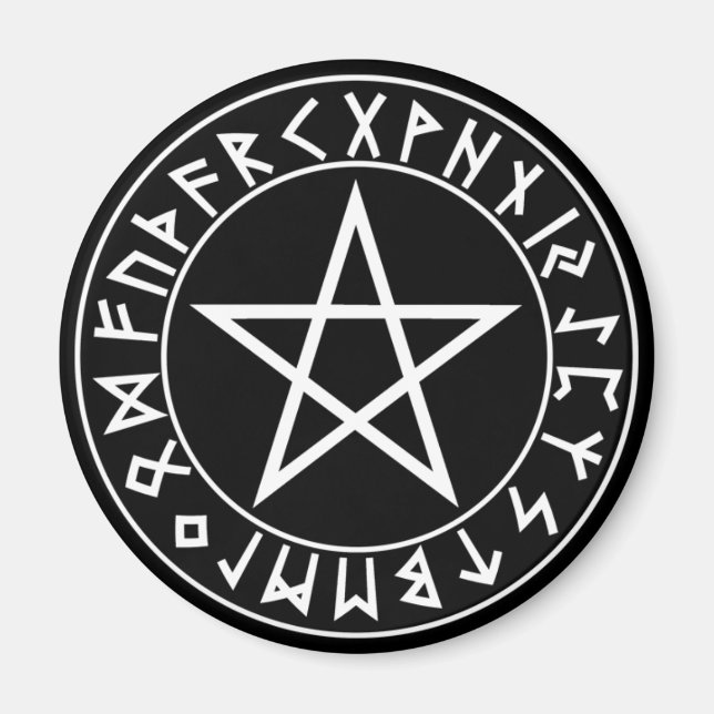 Imã magnet Rune Pentacle no Blk (Frente)