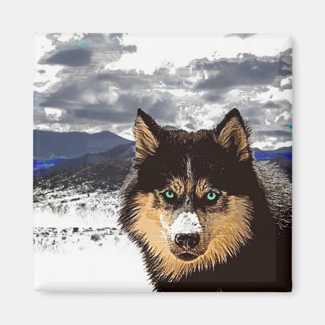 Imã Magnet Siberian Husky (Frente)