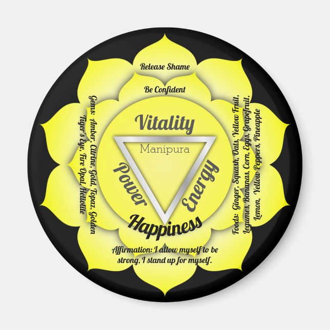 Imã Magnet Solar Plexus Chakra (Frente)