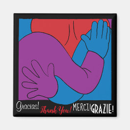 Imã Magnet Square Obrigado e Merci