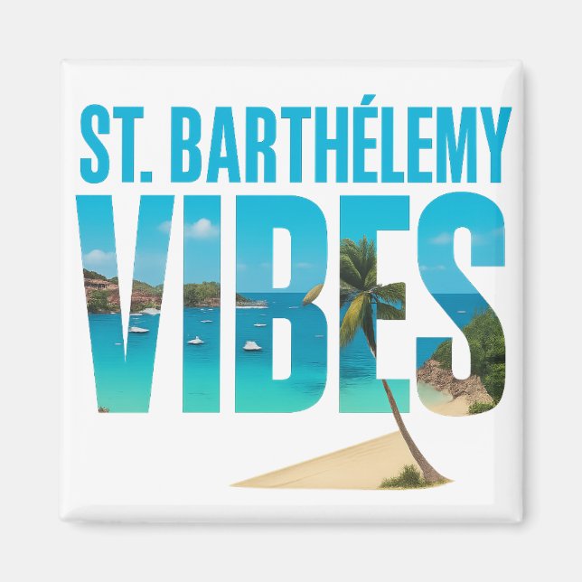 Imã Magnet St. Barthélemy Vibes | Souvenir tropical (Frente)