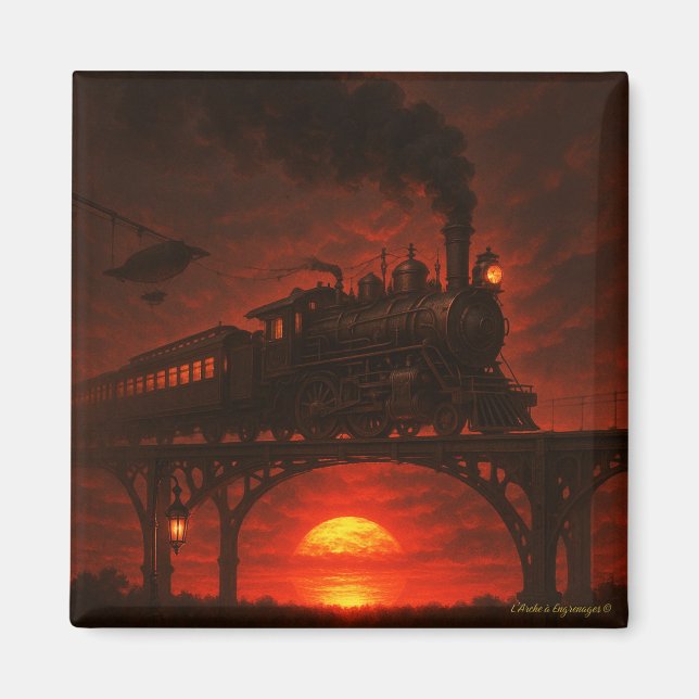 Imã Magnet steampunk Le Train des Ombres (Frente)