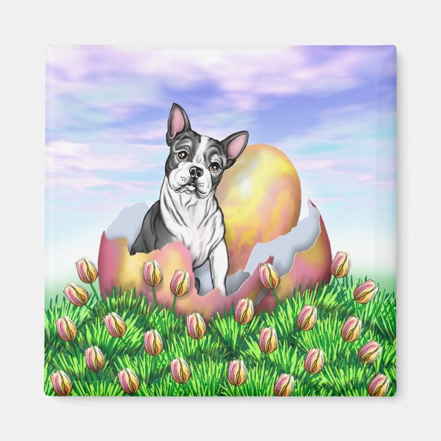 Imã Magnet surpresa da Páscoa de Boston Terrier (Frente)