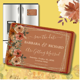 Ímã MAGNET Terracotta Floral Elegante Data de Salvamen