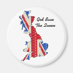Imã Magnet UK Flag God Save The Queen