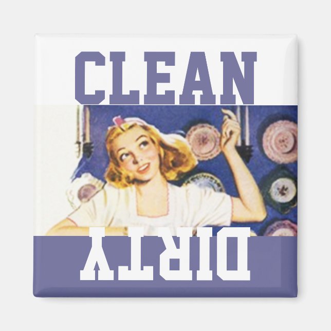 Imã Magnet Vintage Retro Happy Homemaker Dish wash (Frente)