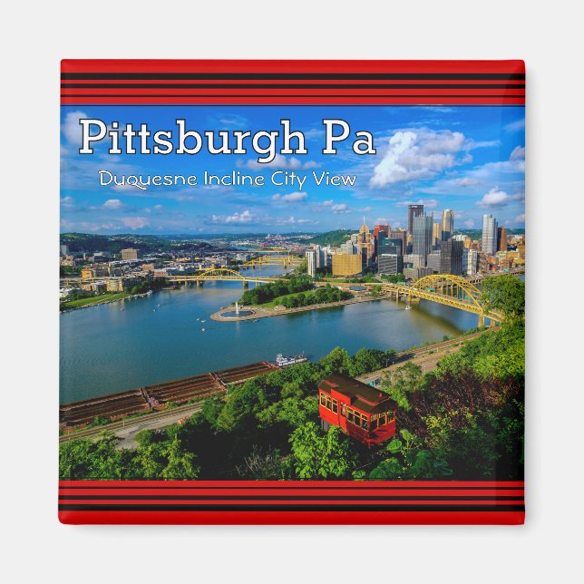 Imã Magnet - Vista de Pittsburgh (Frente)