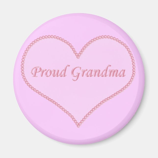 Imã Magnet Vovó Orgulhosa, Rosa (Frente)