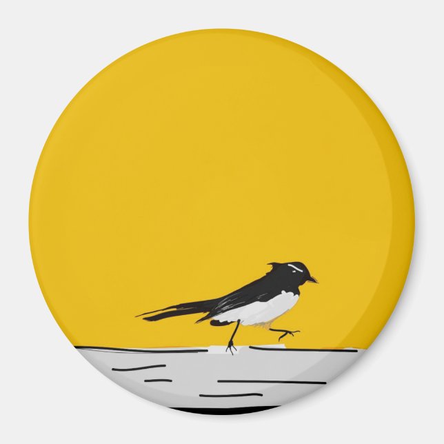 Imã Magnet "Willy Wagtail" (Amarelo) (Frente)
