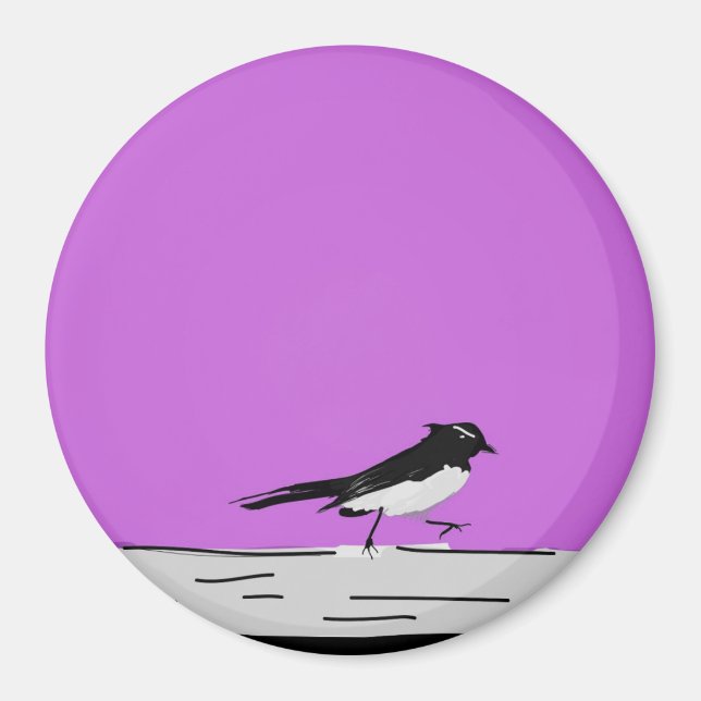 Imã Magnet "Willy Wagtail" (rosa) (Frente)