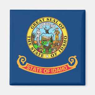 Imã Magnet with Flag of Idaho State - EUA