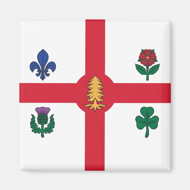 Imã Magnet with Flag of Montreal, Canada (Frente)