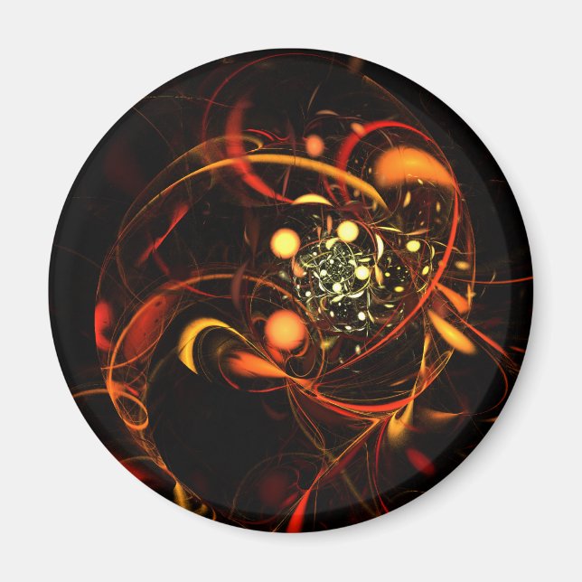 Imã Magneta Abstrato de Arte Redonda de Pulsação (Frente)