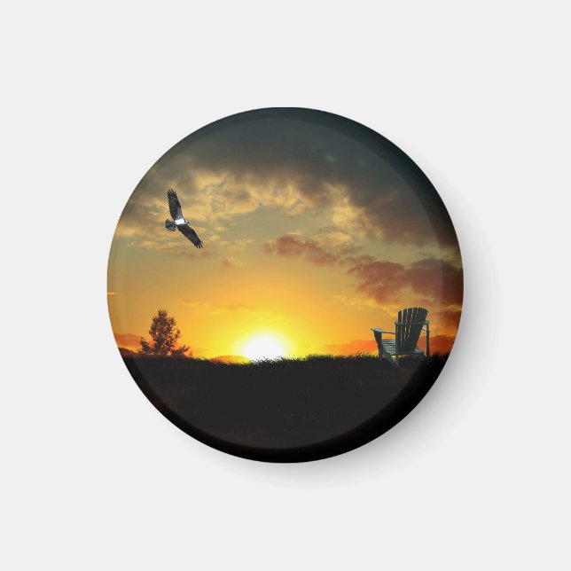 Imã Magneta Amarelo de Cinza Sunset (Frente)